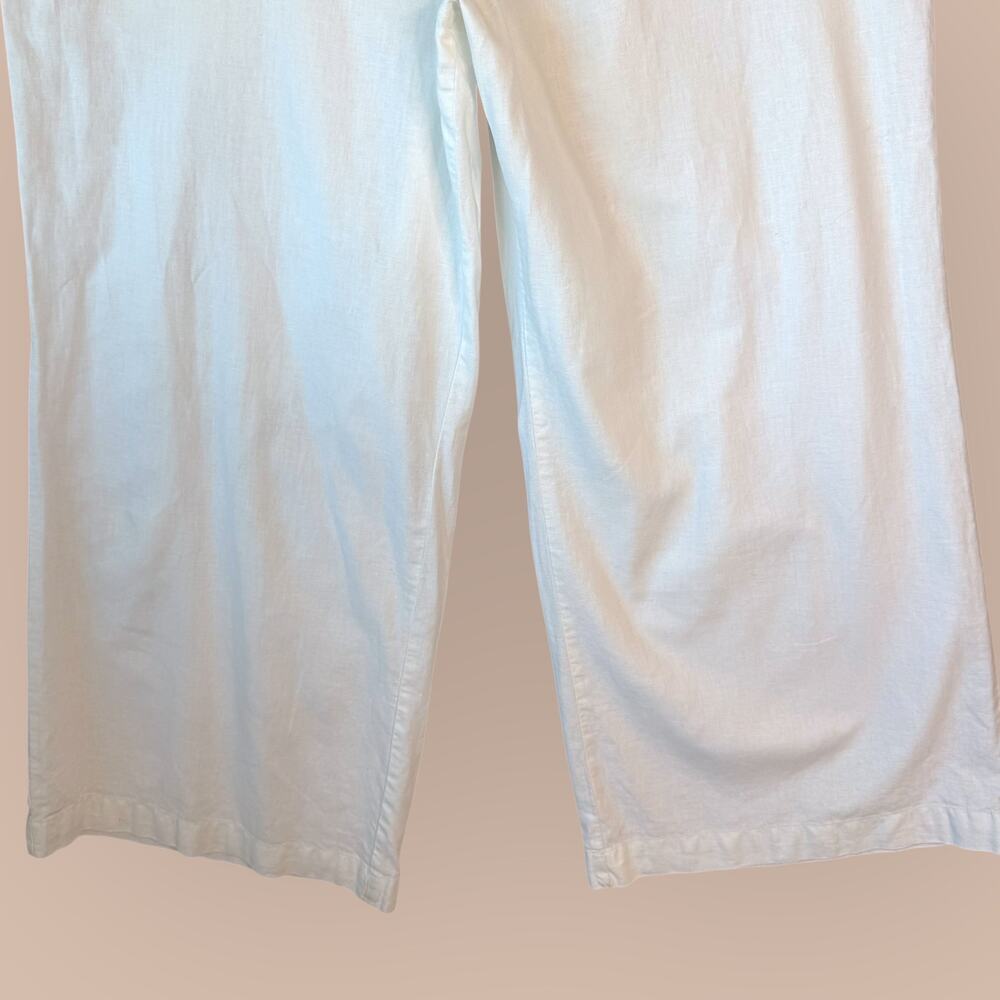 Cato C EST 1946 Linen Blend Wide Leg Pullon Pants Lounge Womens 26/28W White - Picture 5 of 13